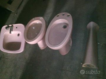 Set bagno vintage rosa modernariato