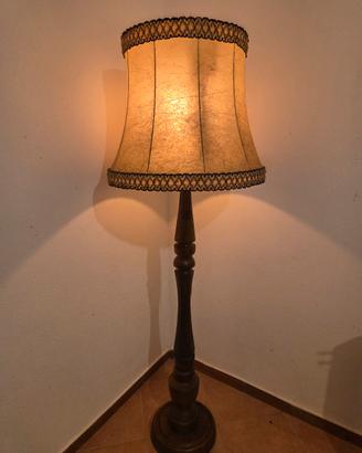 Lampada piantana legno vintage 