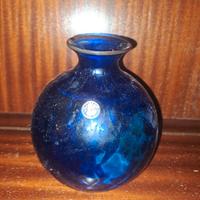 Vaso Monofiore Balloton vetro di Murano zaffiro co