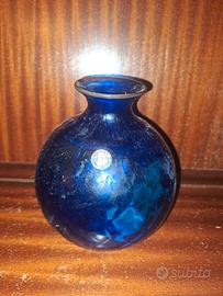 Vaso Monofiore Balloton vetro di Murano zaffiro co