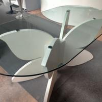 TAVOLO IN VETRO E LEGNO