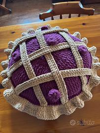 Cuscino artigianale all’uncinetto - Crostata