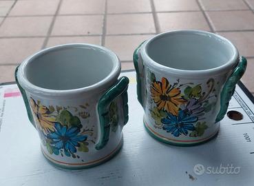 Coppia di tazze in ceramica artistica di Albisola