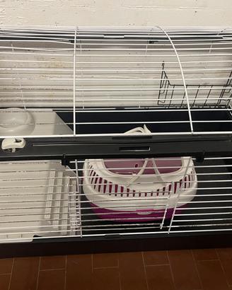 Gabbia per conigli o criceti, e trasportino