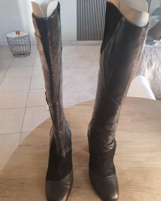 stivali pelle e camoscio janet&janet