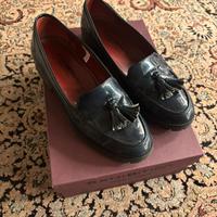 Mocassino blu vernice donna