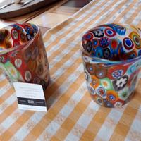 Bicchieri vetro murano con murrine e oro