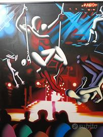 Mark Kostabi olio su tela 200x150 museo pubbl
