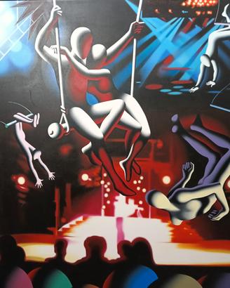 Mark Kostabi olio su tela 200x150 museo pubbl