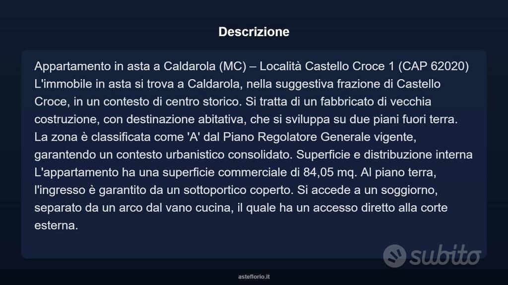 Appartamento – Caldarola, Pievefavera - Altro