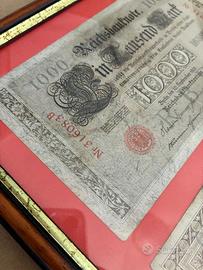 2 Banconota 1000 mark Germania 1909 quadro