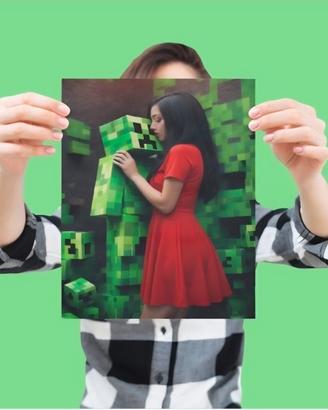 Stampa A4 Creepy Minecraft