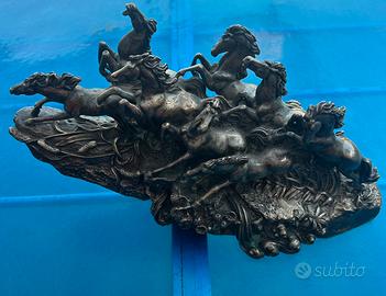 Statua 7 cavalli metallo
