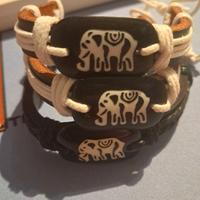 🐘 3 Braccialetti in Pelle con Elefante – Set