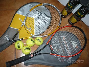 2 racchette tennis  con palline