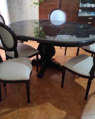 Tavolo tondo allungabile artigianale legno