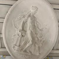 2 bassorilievo ovali in gesso