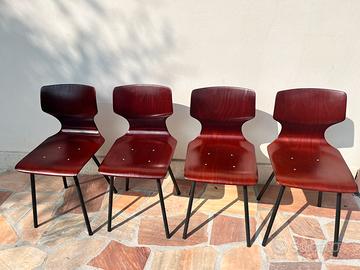 Sedie tedesche vintage di design scandinavo legno