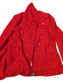 Giacca rossa in tweed