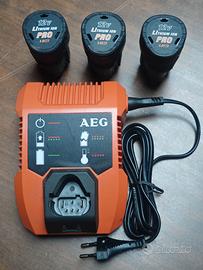Caricabatterie AEG LL1230 nuovo + 3 batterie 12V