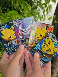 Pikachu set 4 carte x dragonball 
