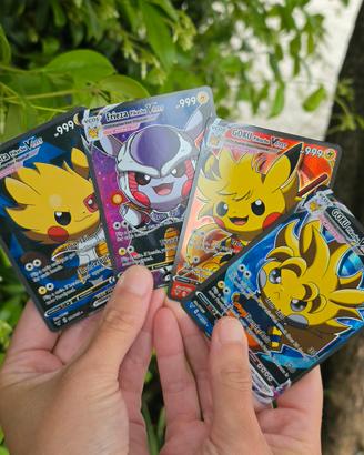 Pikachu set 4 carte x dragonball 