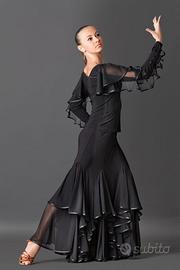 Maglia da ballo con maniche in tulle