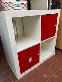 IKEA KALLAX 4 cubi bianco e rosso – scaffale libre