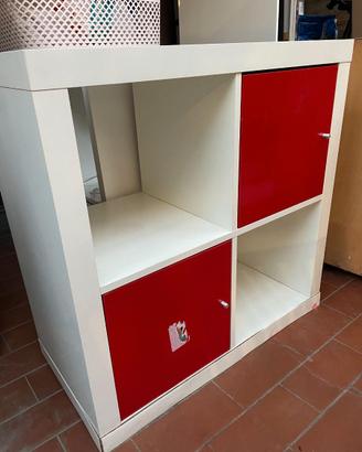 IKEA KALLAX 4 cubi bianco e rosso – scaffale libre