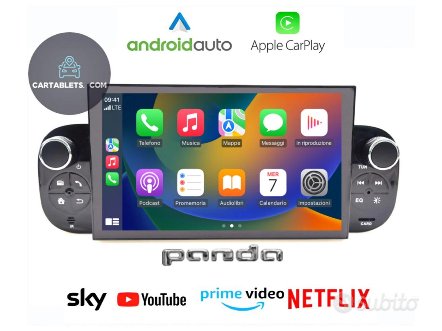 Autoradio per Fiat PANDA 3a [2013-2020] - 1Din 10Pollici Android, GPS,  Bluetooth, Radio, Navigatore, Wifi, PlayStore