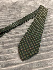 Cravatta Hermès uomo verde e nera vintage