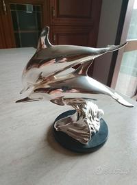 soprammobile delfini argento 