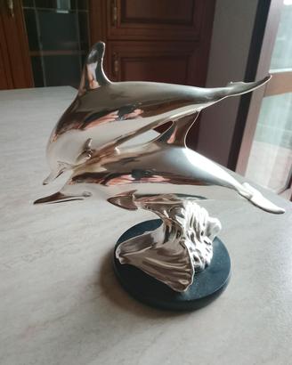 soprammobile delfini argento 
