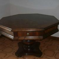 Tavolino Ottagonale in Legno Antico