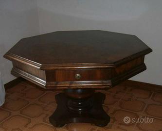 Tavolino Ottagonale in Legno Antico
