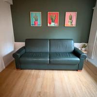 Divano letto 3 posti in pelle