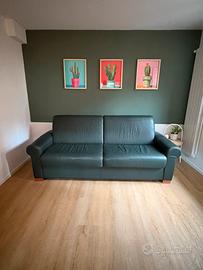 Divano letto 3 posti in pelle