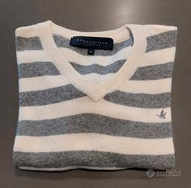 Maglioncino bianco e grigio lana 80% Brooksfield