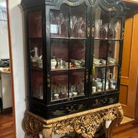 Vetrina nera antica stile barocco/orientale