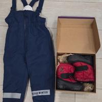 Pantalone neve +Scarponcini bambino 98cm 2/3anni