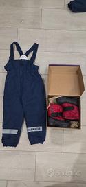Pantalone neve +Scarponcini bambino 98cm 2/3anni