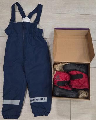 Pantalone neve +Scarponcini bambino 98cm 2/3anni