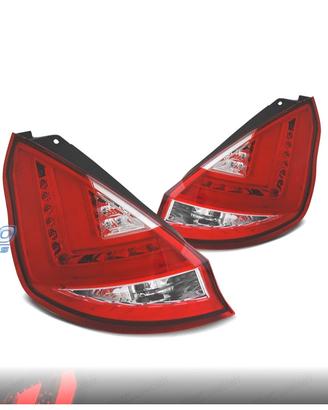 FANALI FORD FIESTA MK7 08-12 LIGHT BAR ROSSO CROMA