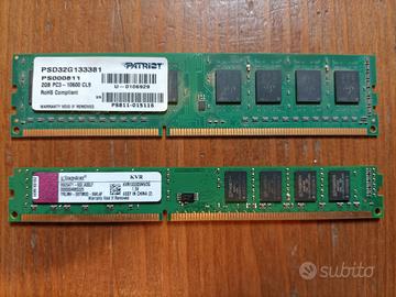 RAM DDR3 4GB (2+2Gb) 1333Mhz Kingston / Patriot
