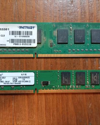 RAM DDR3 4GB (2+2Gb) 1333Mhz Kingston / Patriot