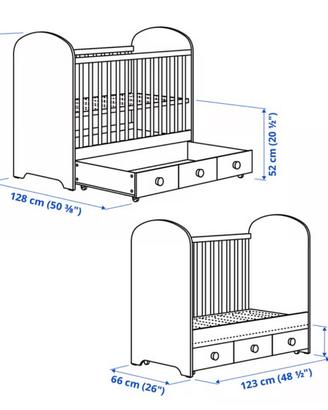 Lettino con materasso