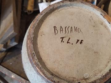 Vaso ceramica bassano dipinto a mano vintage '70