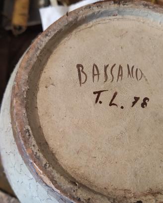 Vaso ceramica bassano dipinto a mano vintage '70