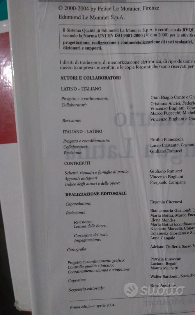 Il Latino - Vocabolario Della Lingua Latina - Conte Gian Biagio; Pianezzola  Emilio; Ranucci Giuliano