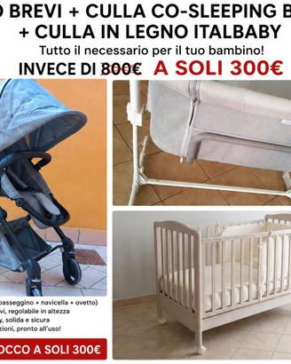 Trio brevi +culla brevi + culla Italbaby soli  250